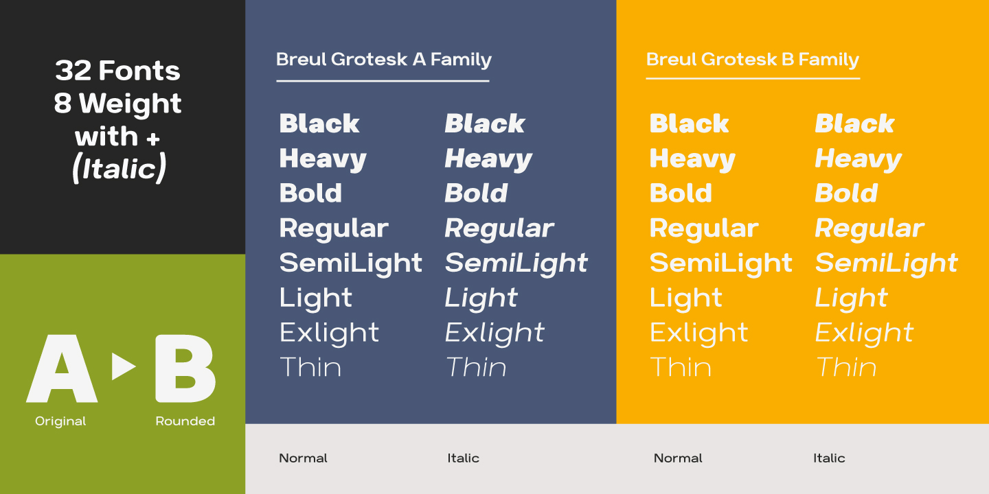 Beispiel einer Breul Grotesk B Extra Light Italic-Schriftart